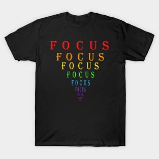 Rainbow Focus Motivation Eye Chart T-Shirt